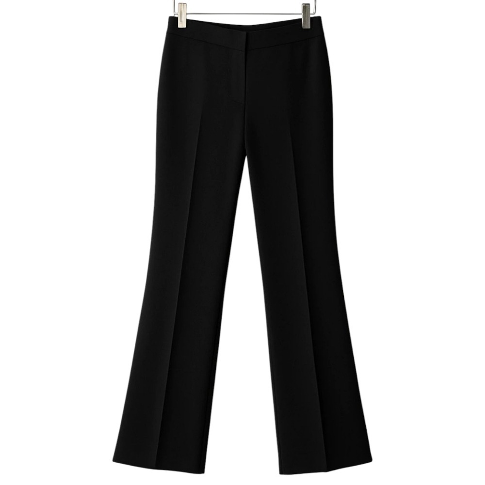OSCAR DE‎ LA RENTA Dress Pants Black Straight Leg Rib Classic Slacks Women's 8